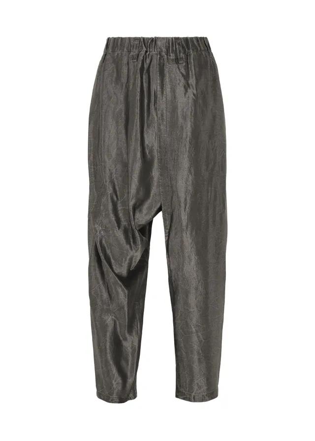 Issey Miyake Satin Wash LA61503 kalhoty charcoal gray acetátové