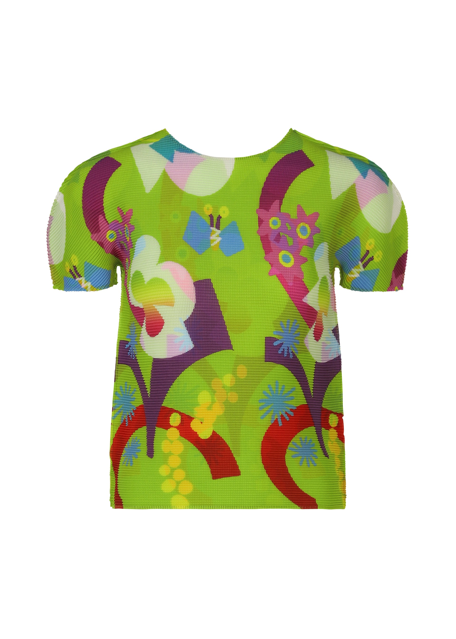 me Issey Miyake Flower Dome top růžový stretch plisé