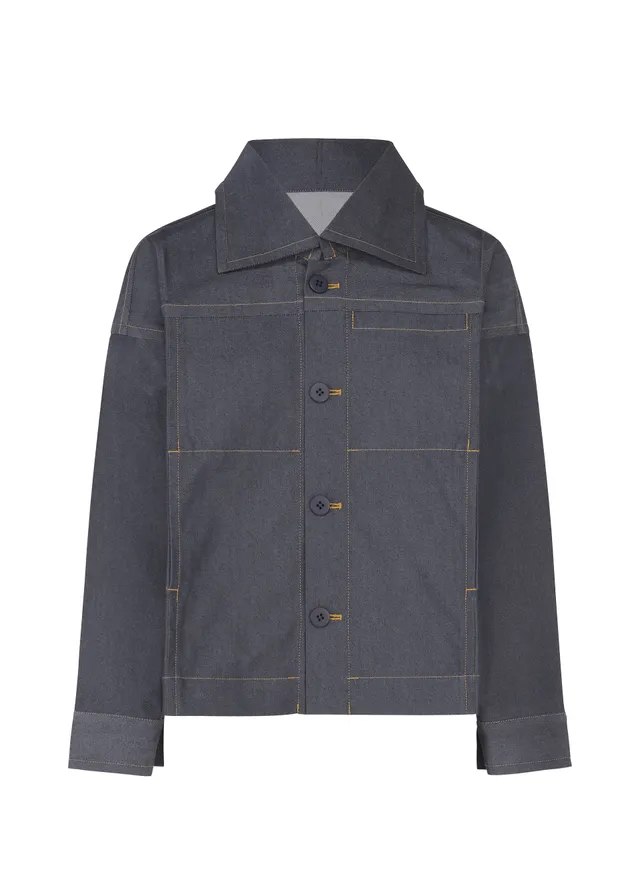 Issey Miyake Flat Denim bunda indigová recyklovaná