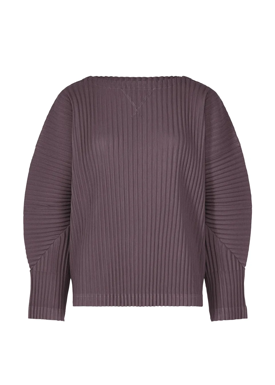 Issey Miyake Corduroy Pleats top s dlouhým rukávem taupe hebký