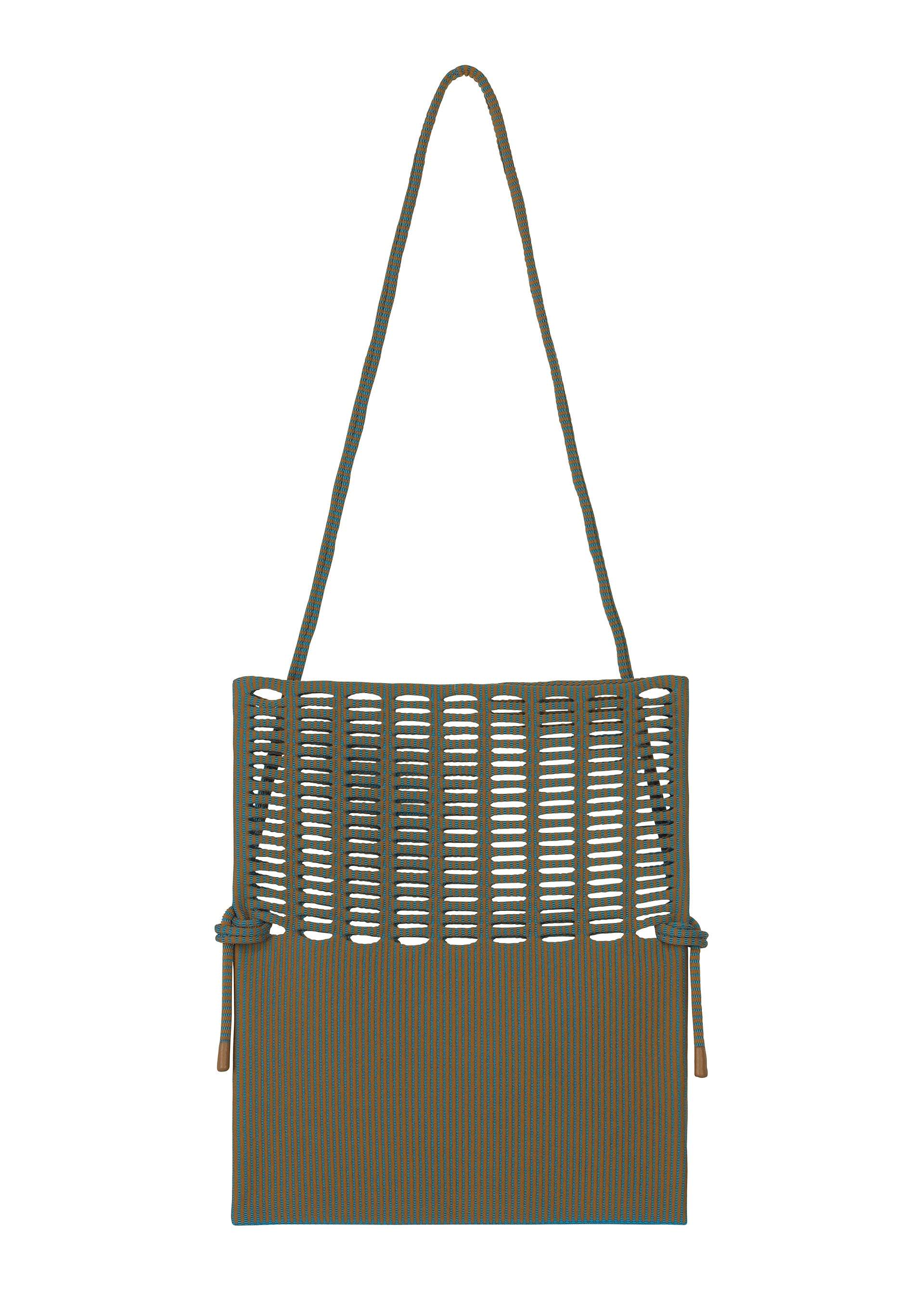 Issey Miyake Mokko Wale crossbody off white béžová pruhy