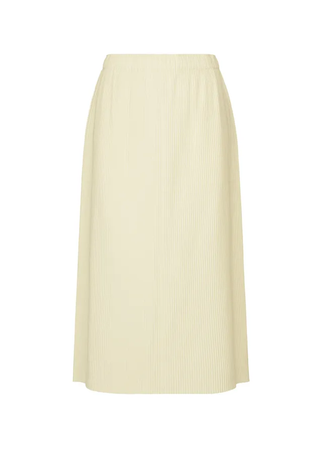 Issey Miyake Fine Knit Pleats sukně bílá lehký úplet