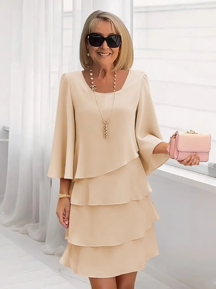 Norielle elegantní šaty s volány tmavě modré