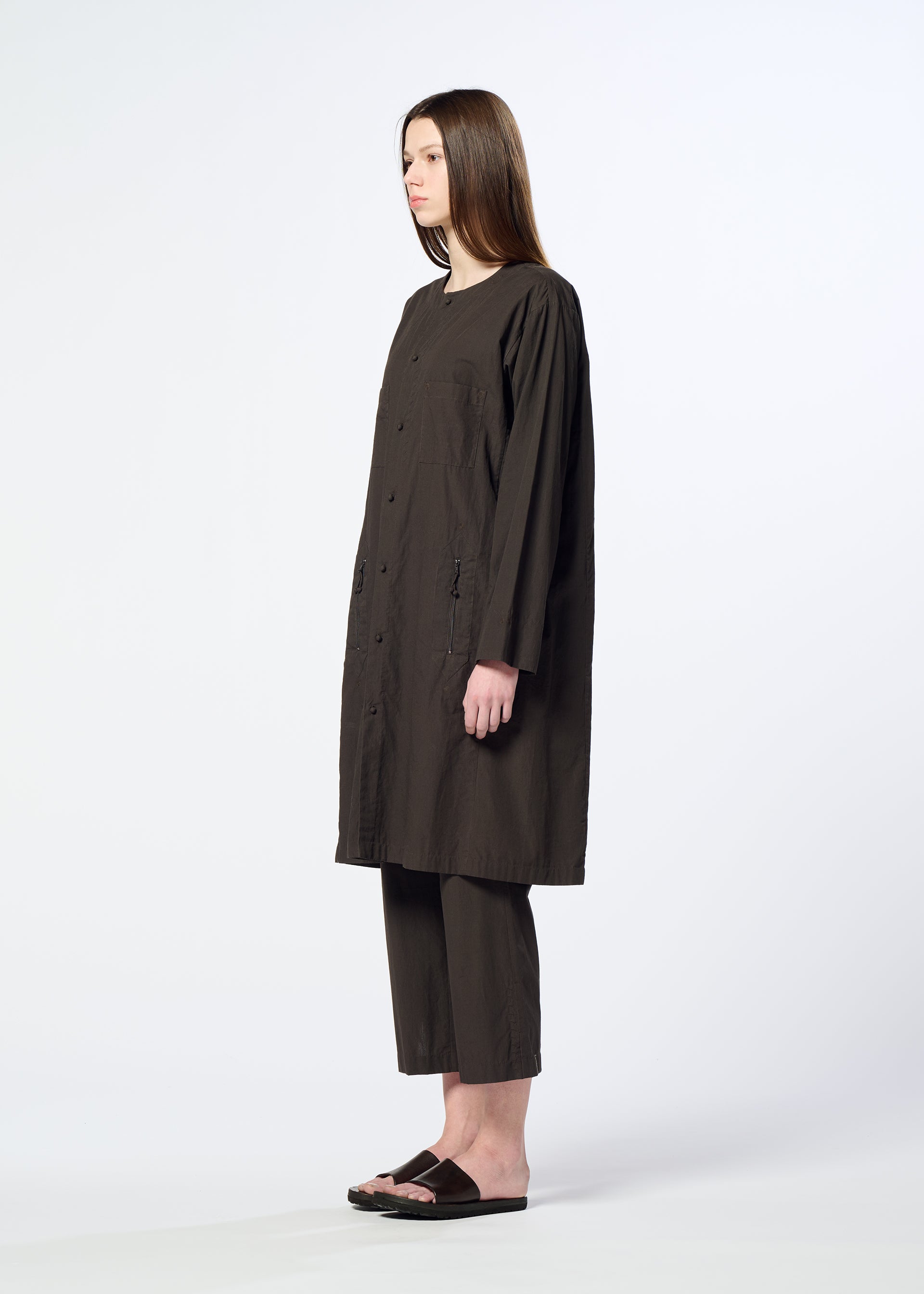 Issey Miyake Kangri Pocket Dot dlouhá košile bílá 2 bavlna