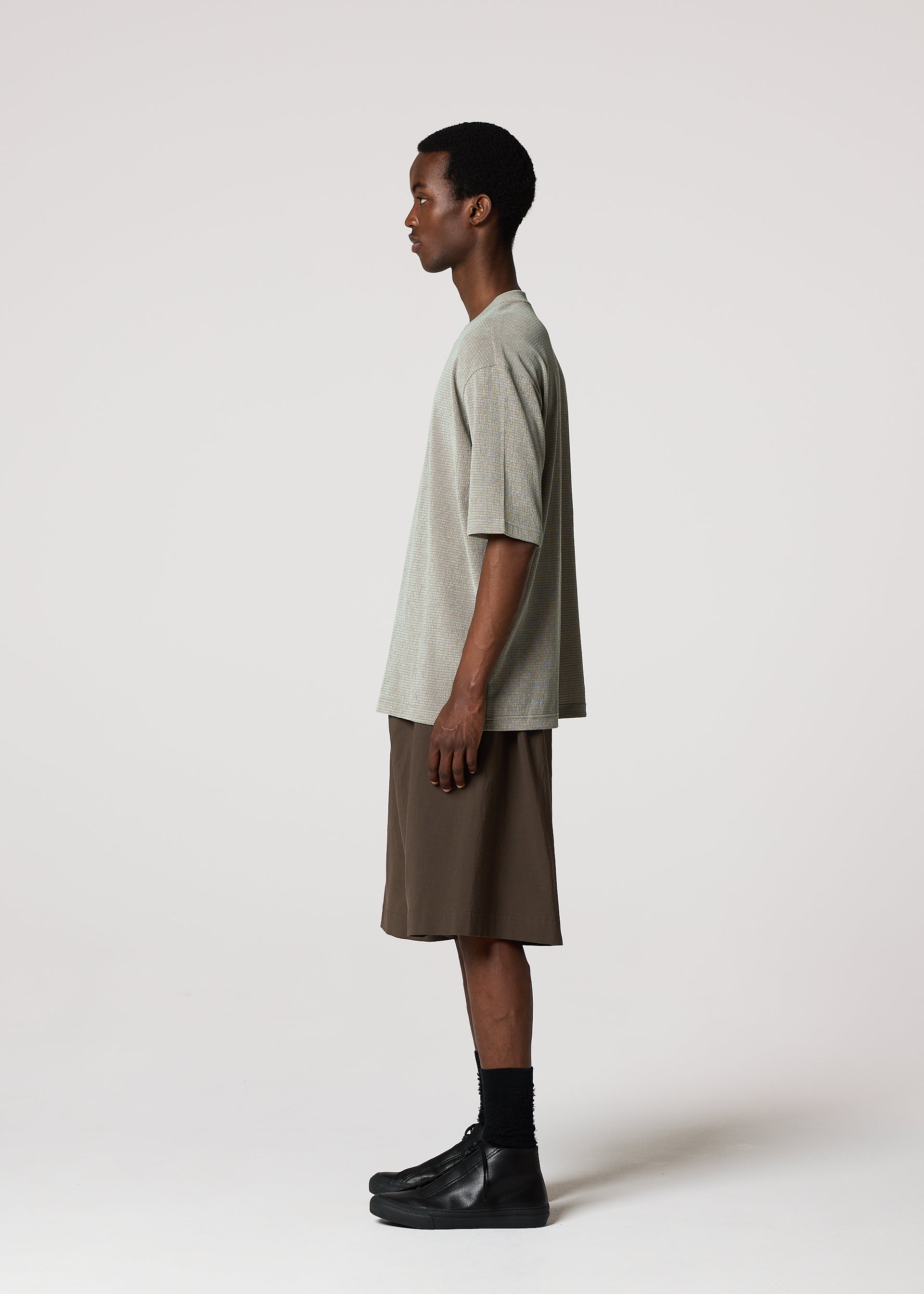 Issey Miyake Shrink Stretch T tričko tmavě hnědé vel. 2