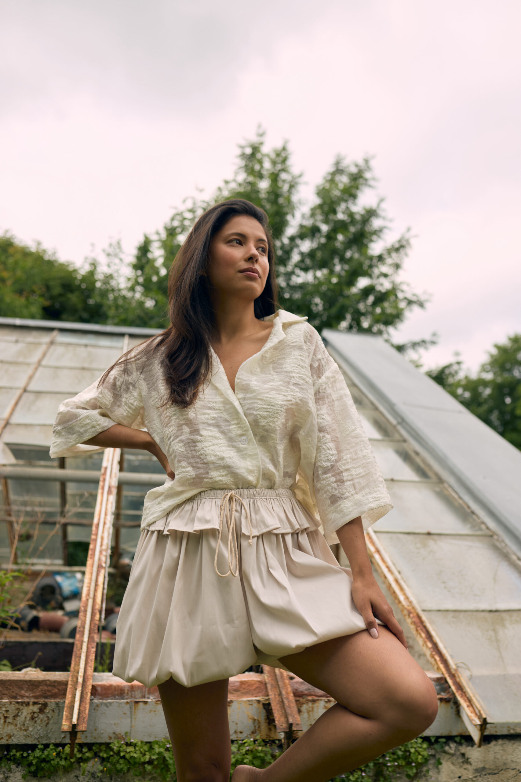 Aurelia & Zwei Frauen Ivory Bloom top viskózový