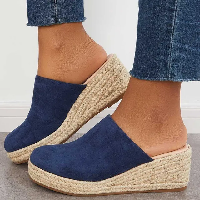Norielle espadrilové mules na klínku béžové 38
