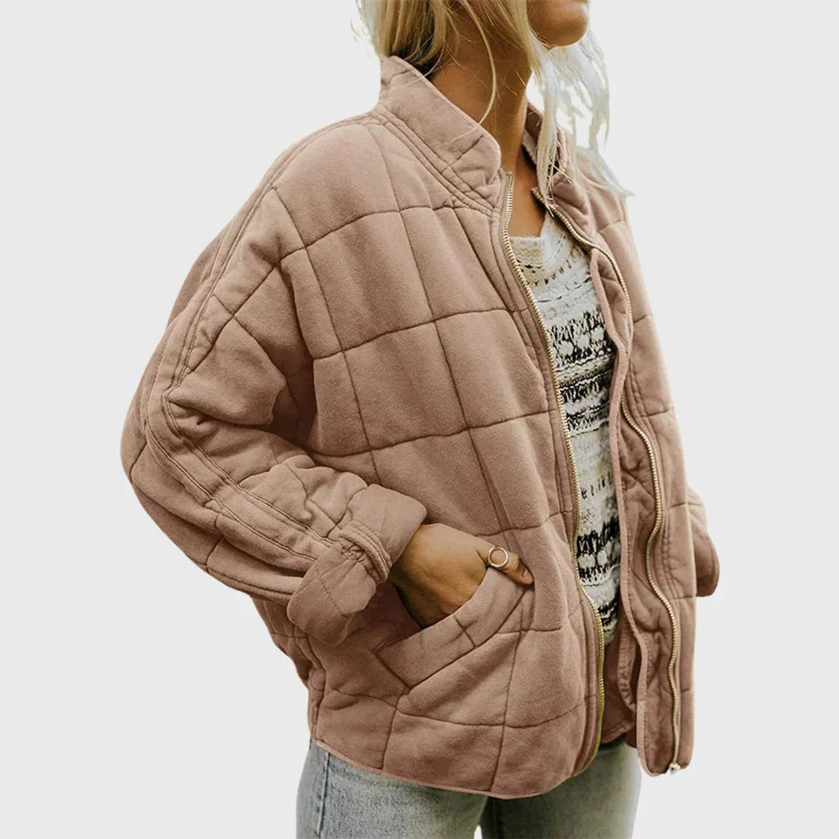 Norielle prošívaná bunda oversize se zipem