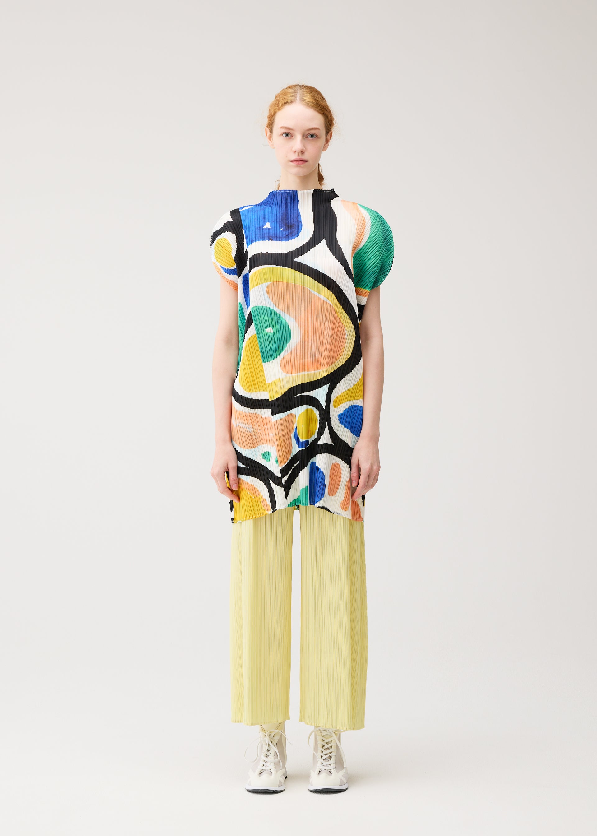 Issey Miyake Pleats Please Roll tunika modrá plisovaná
