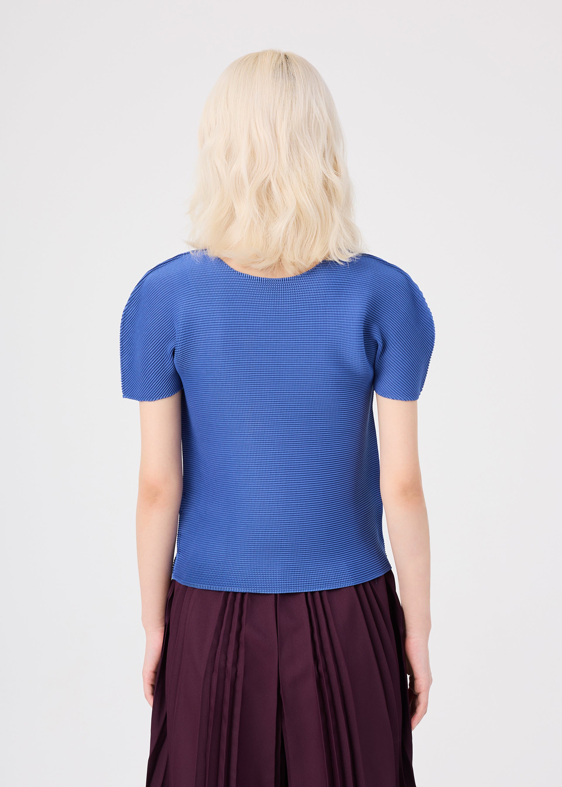 Issey Miyake Stretch Pleats 2 top Rose Pink s rukávem