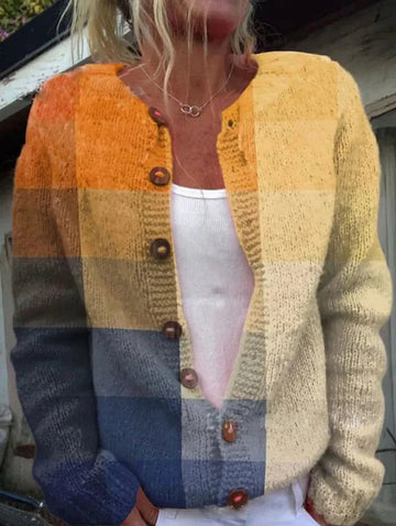 Norielle květovaný pletený cardigan zelený na knoflíky