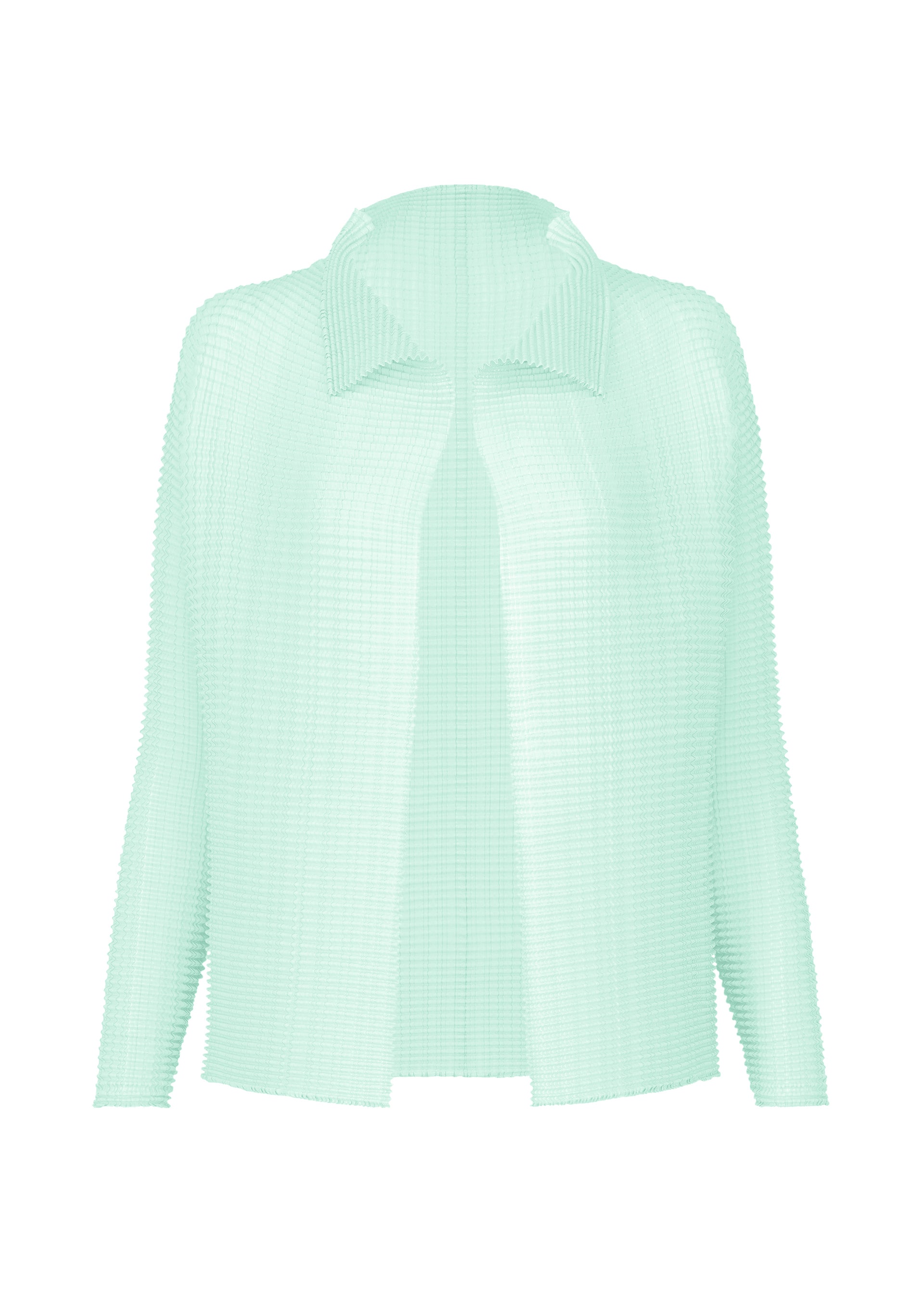 Issey Miyake Wooly Pleats-68 kardigan zelený stretch
