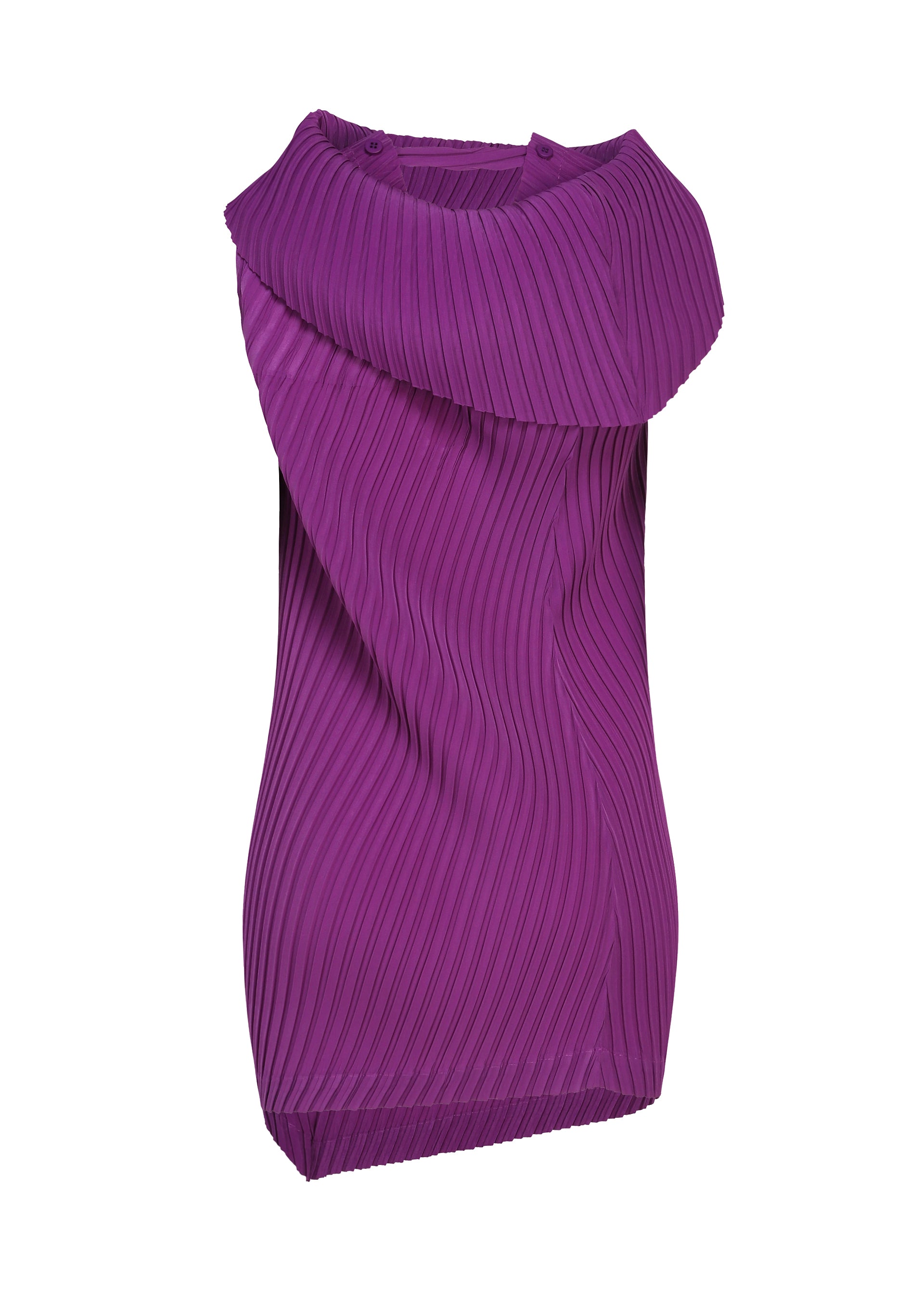 Issey Miyake Tubular Pleats tunika růžová šikmé plisé