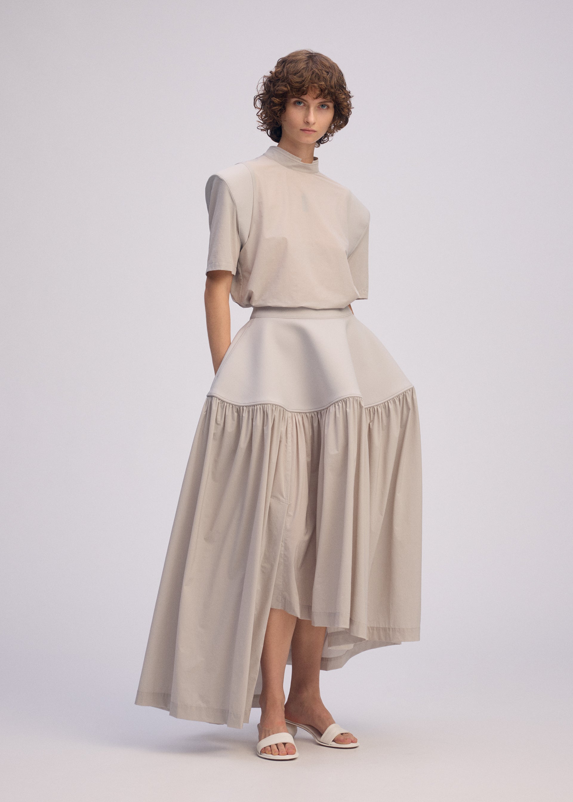 Issey Miyake Mute IM61FG574 sukně Light Gray 1 stretch