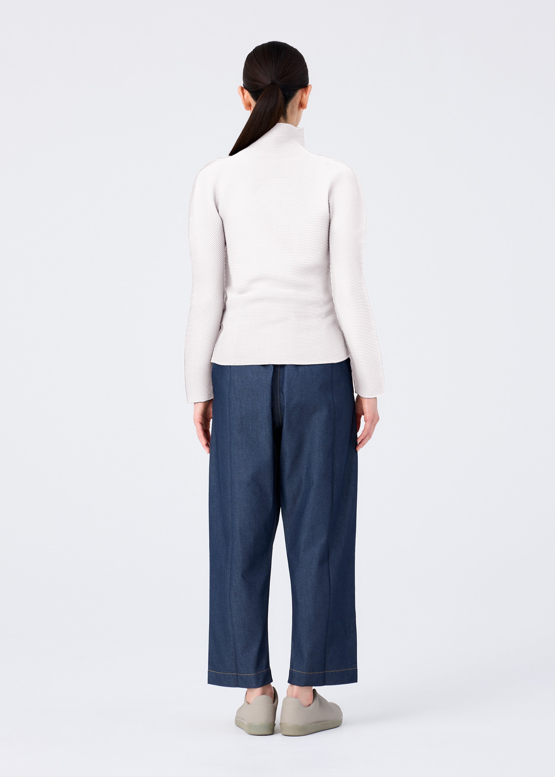 Issey Miyake Flat Denim kalhoty rovné indigo