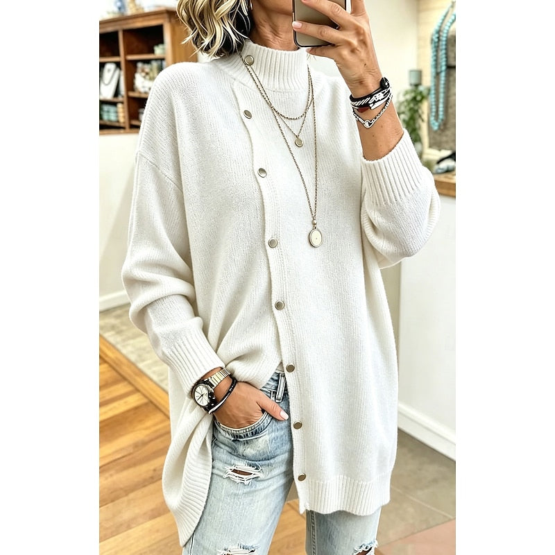 Norielle dlouhý cardigan s rolákem bílý
