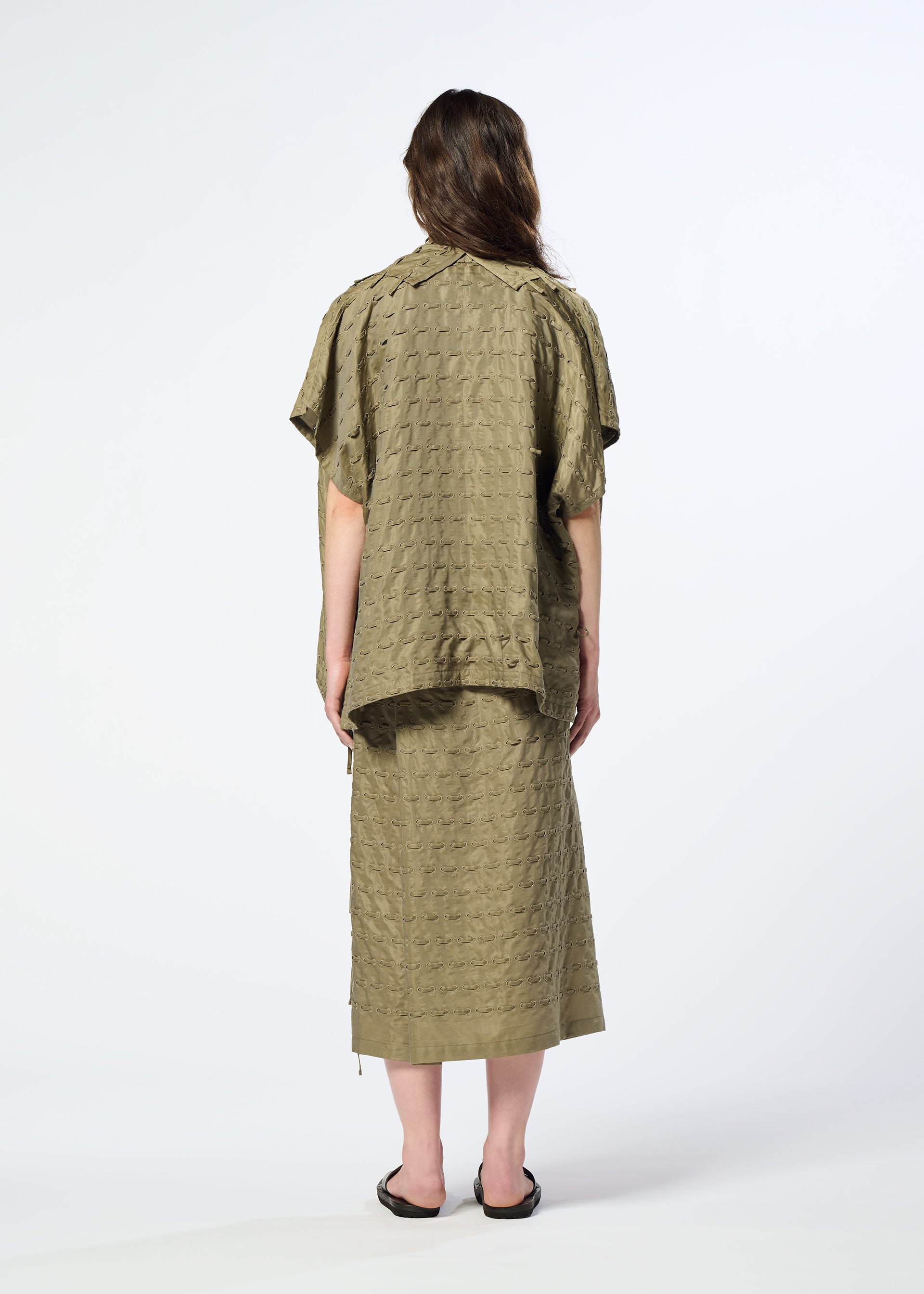 Issey Miyake Hole & Line kardigan khaki vel. 2 děrovaný