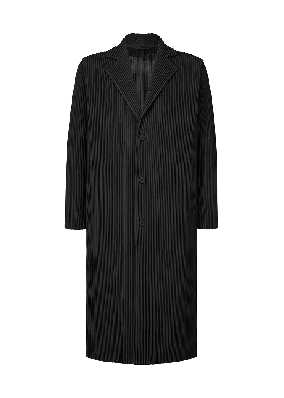 Issey Miyake Tailored Pleats 2 sako černé dlouhé