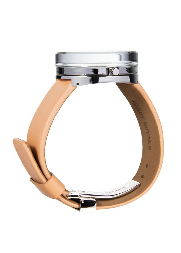 Issey Miyake Glass Watch hodinky béžové skleněné