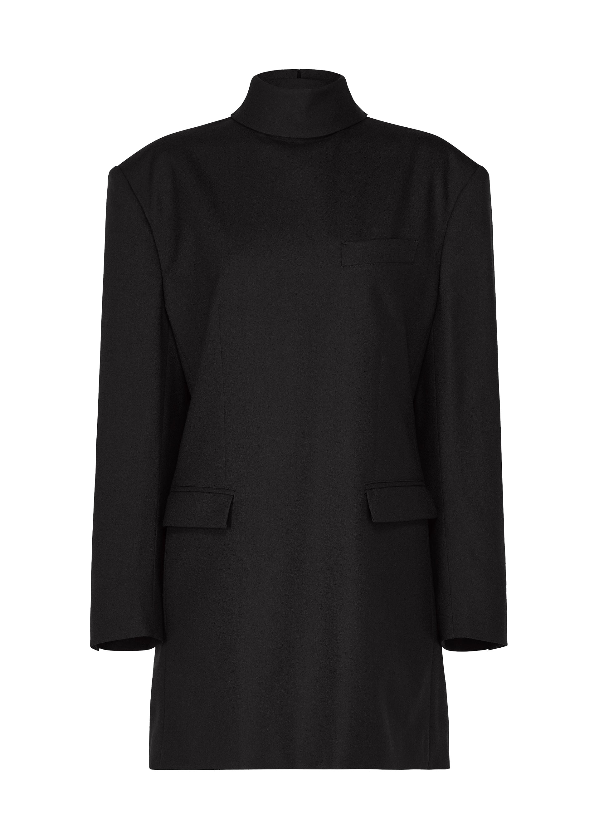 Issey Miyake Untitled tunika černá vlněná rolák