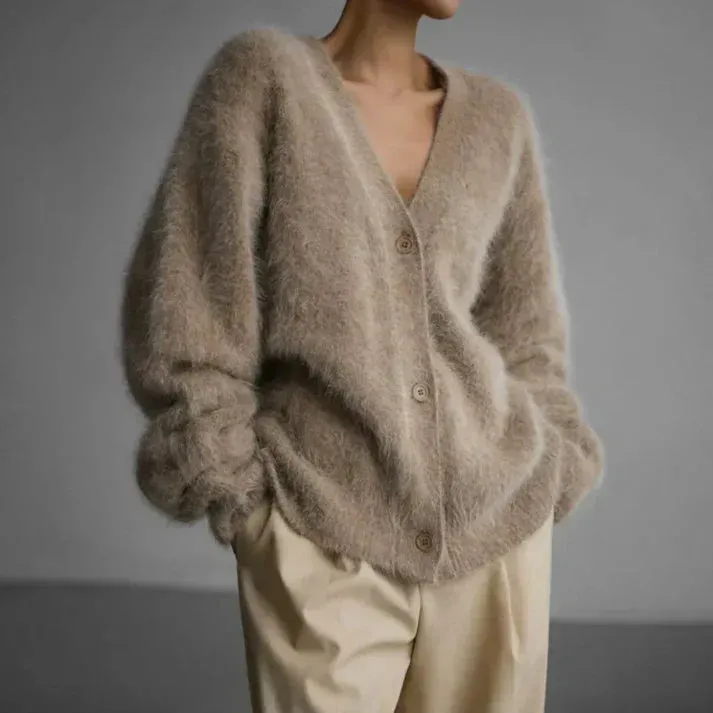 Norielle oversize svetr s výstřihem do V hebký