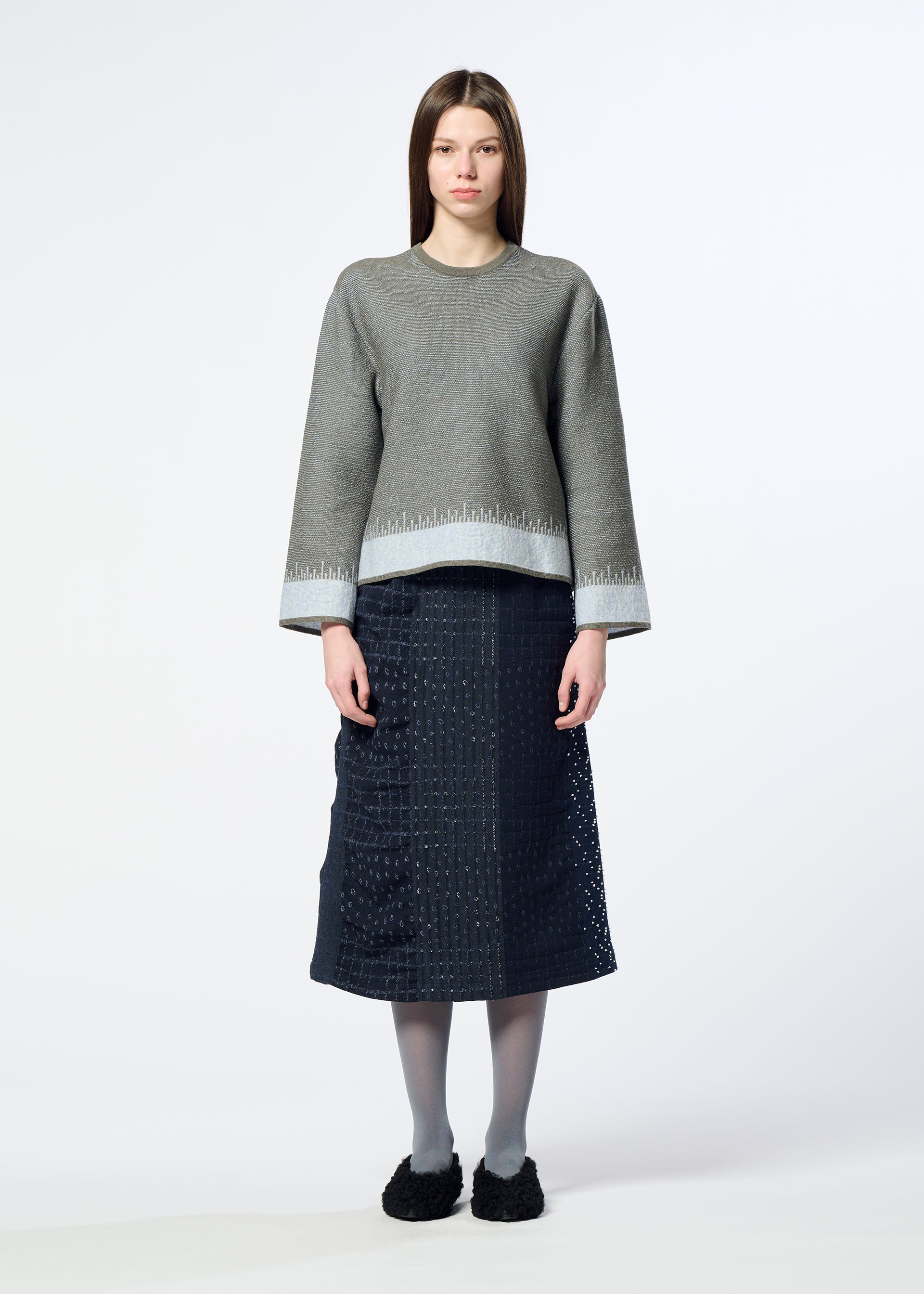 Issey Miyake Jagged Hem svetr dámský šedý mohér