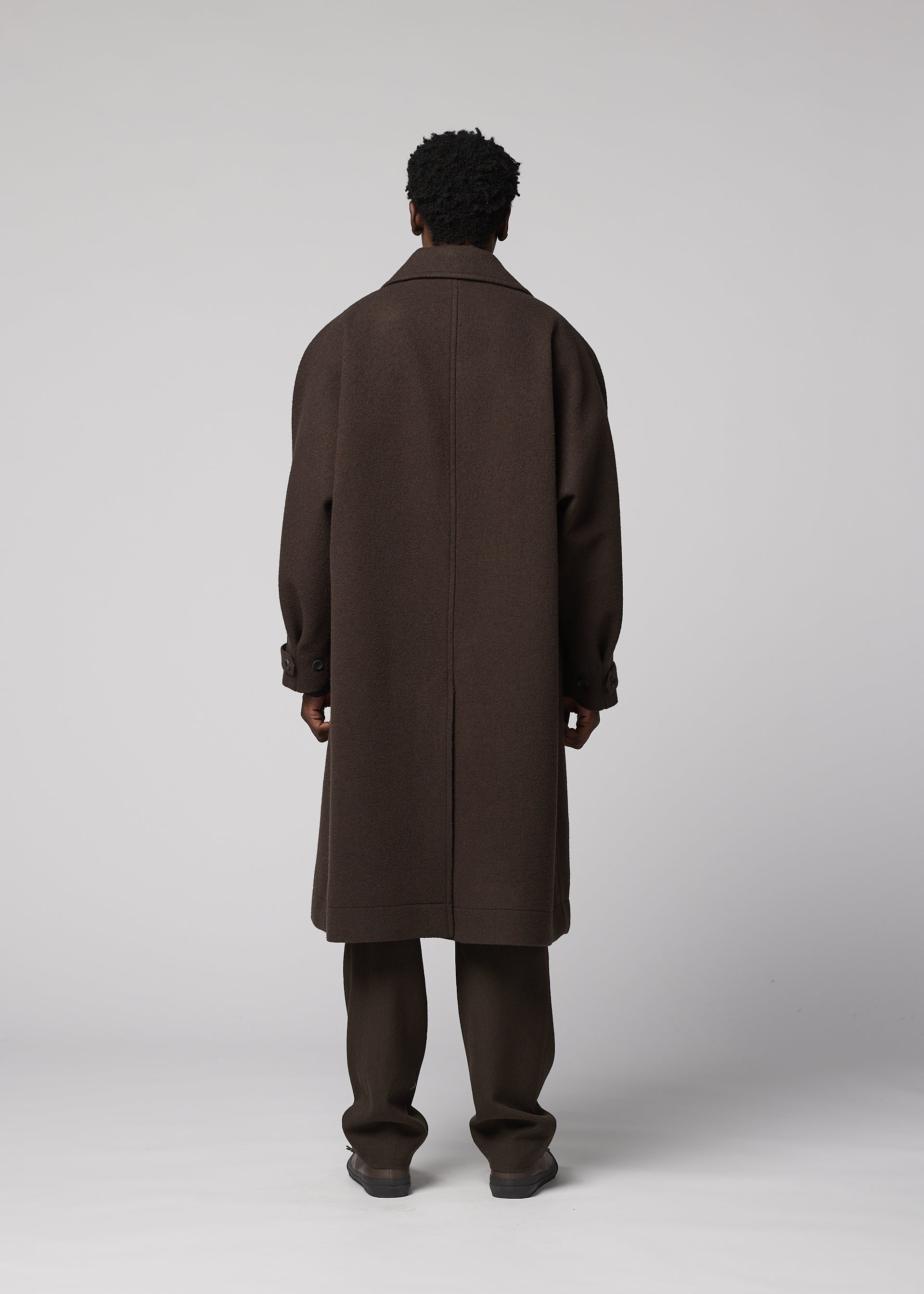 Issey Miyake IM Men Fuller Wool vlněný kabát černý