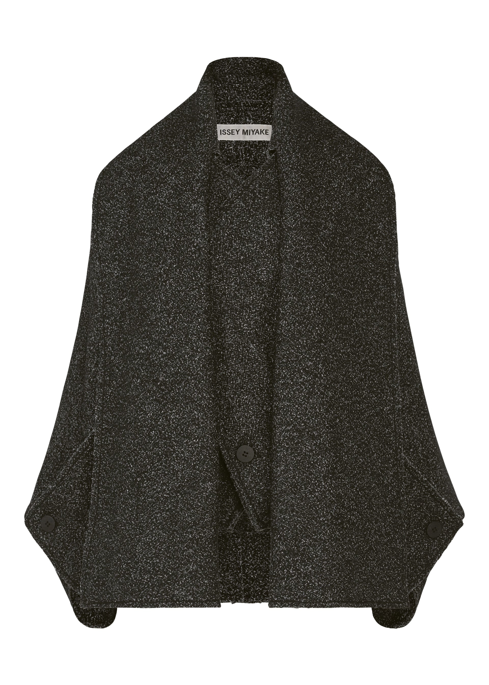 Issey Miyake Woolen Granite IM63331 dámský kabát šedý se šálou