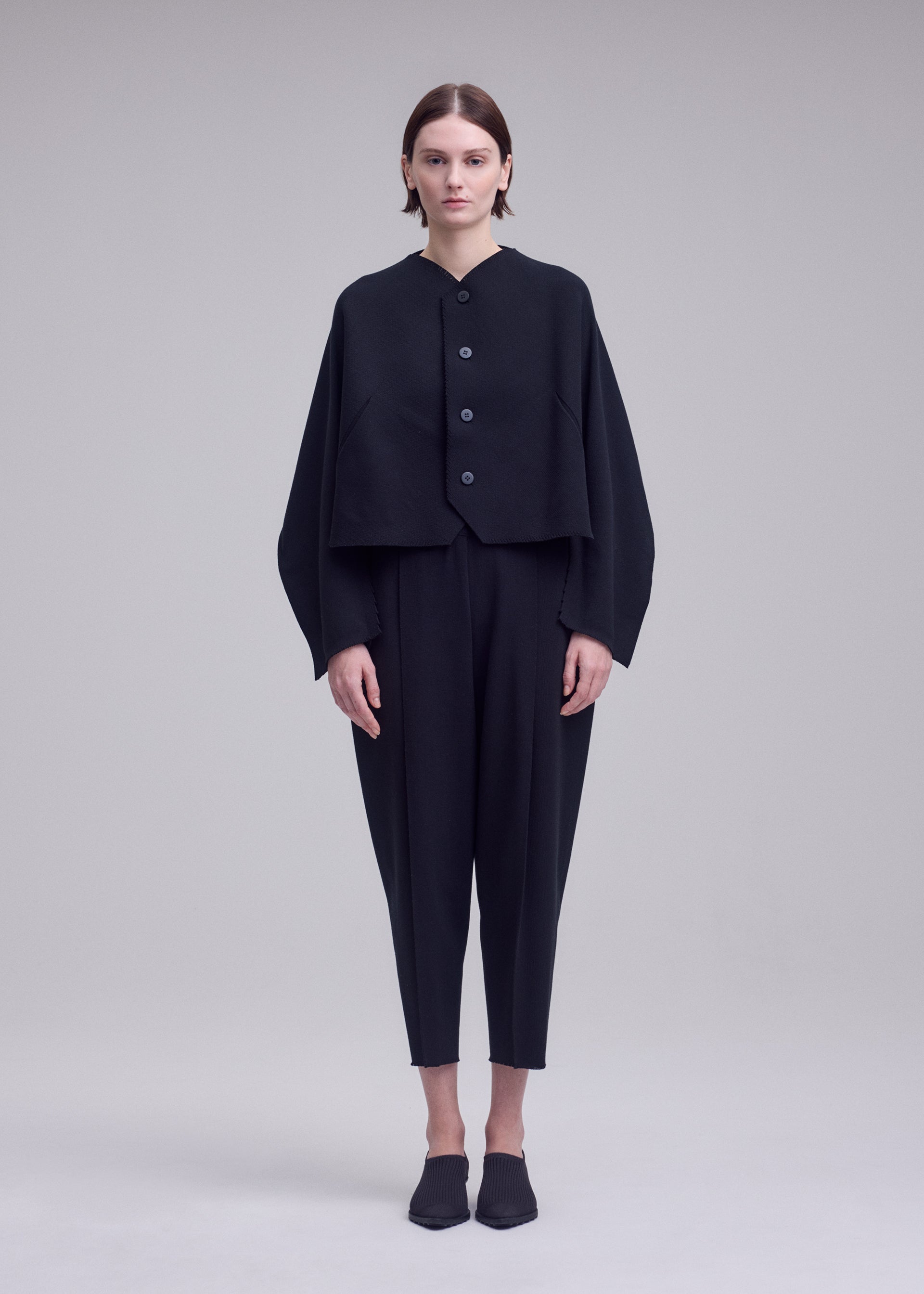 Issey Miyake Campagne kardigan černá úpletový