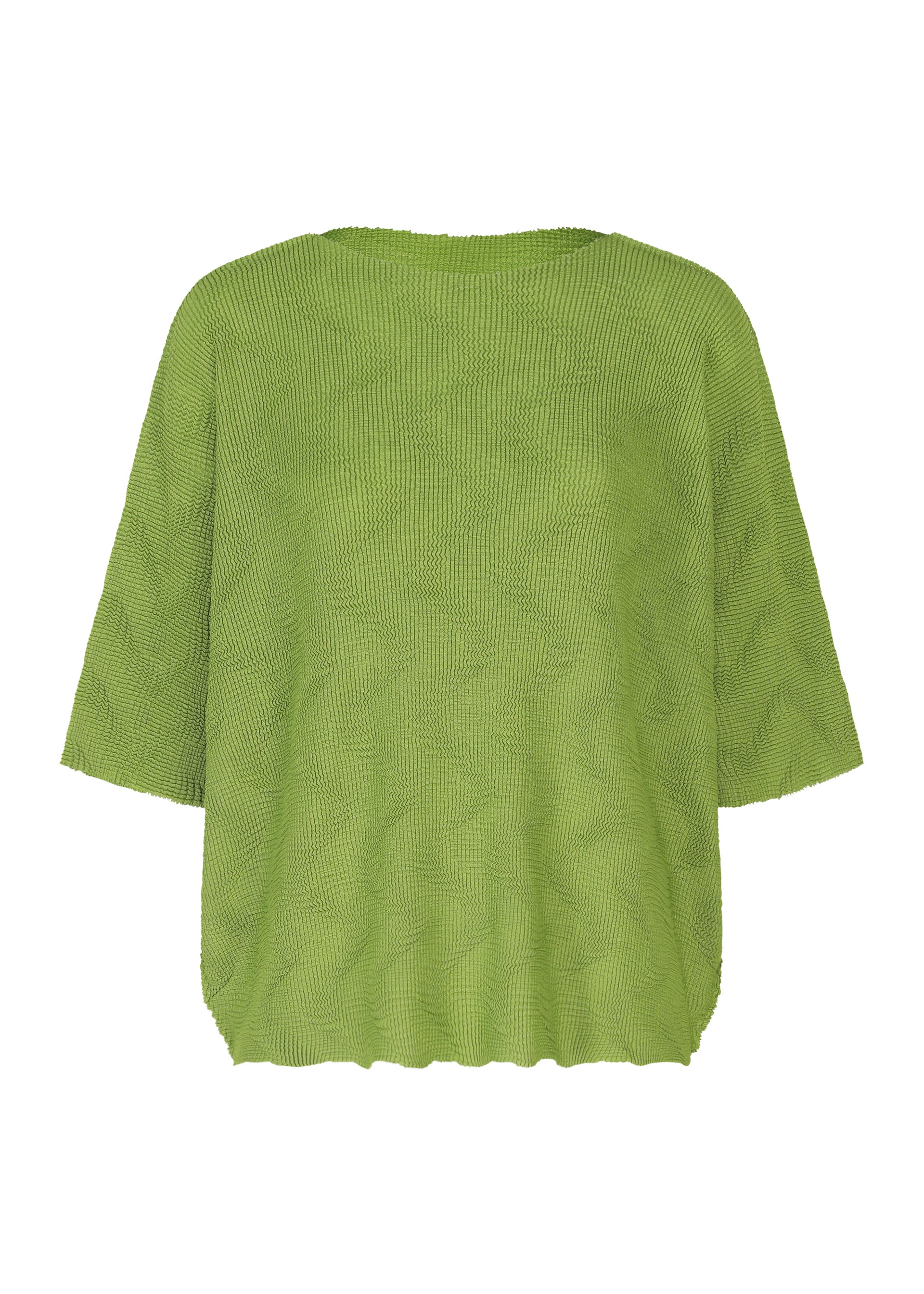 Issey Miyake Stretch Pleats Wave Knit top bílý vlnkovaný