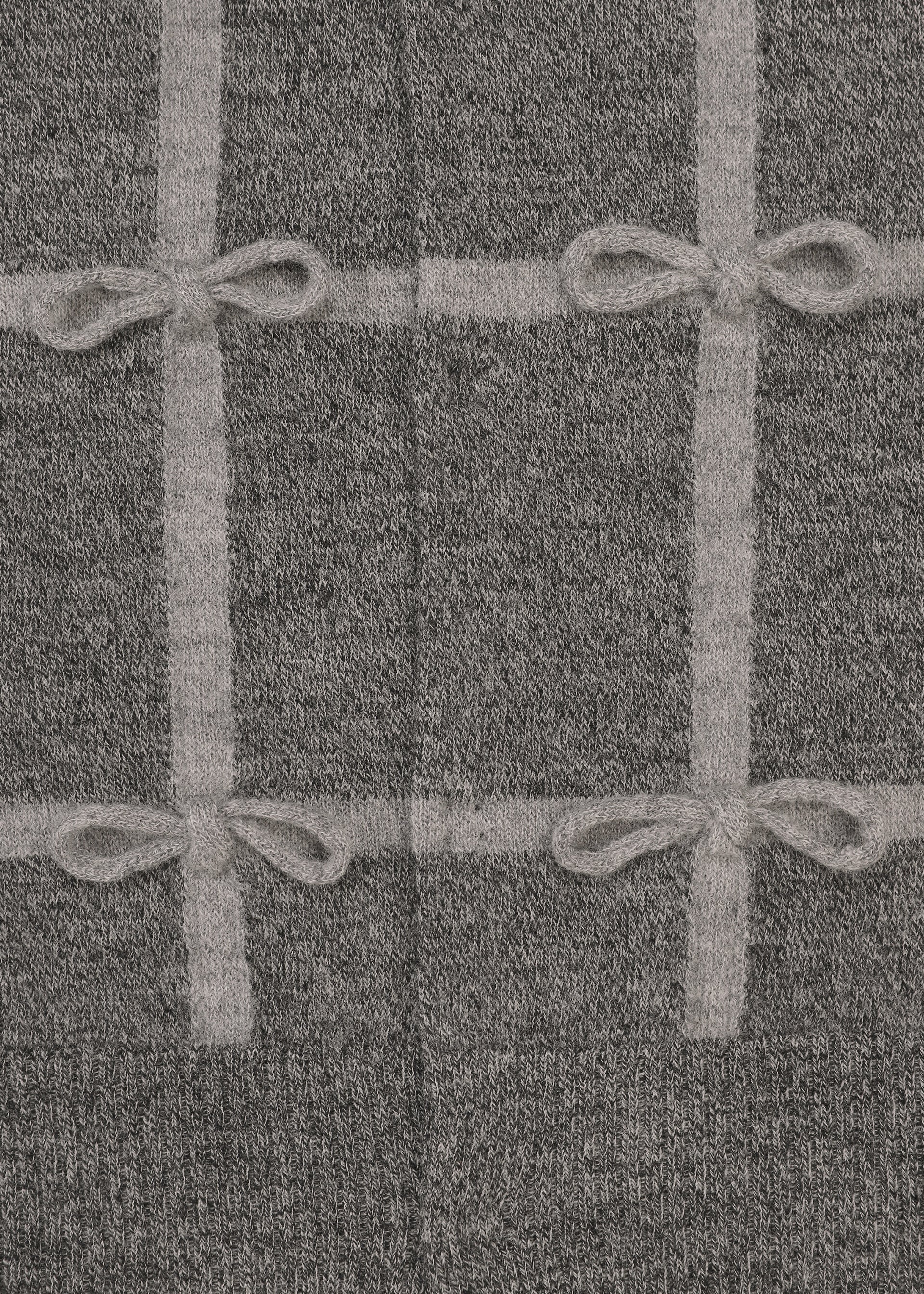 Issey Miyake Ribbon Knit kardigan šedý vlněný