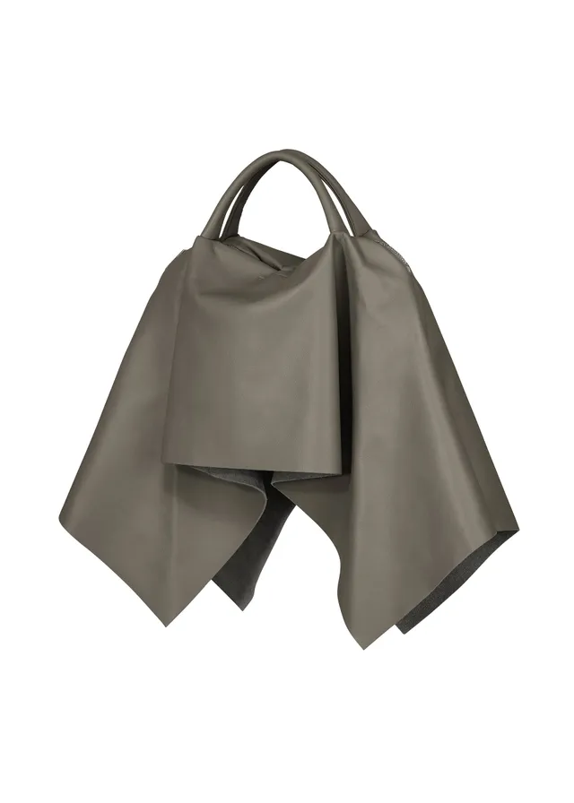 Issey Miyake Square kožená kabelka šedá