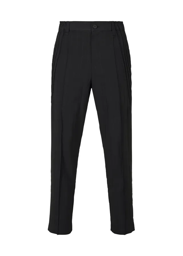 Issey Miyake Type-I 007 kalhoty Black pruhované