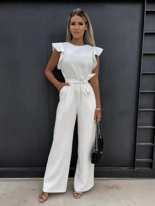 Norielle elegantní overal bez rukávů béžová