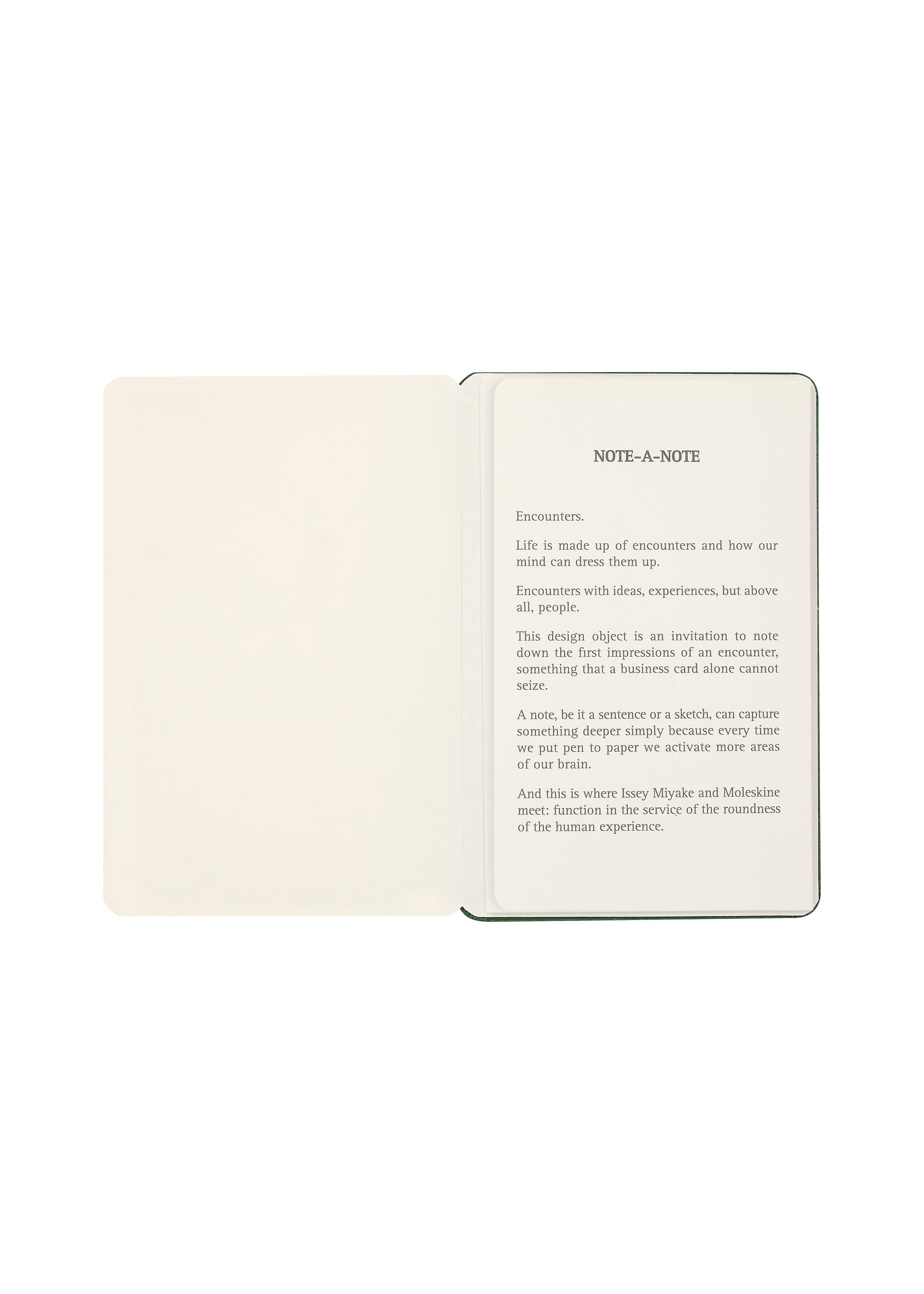 Issey Miyake Moleskine Note-A-Note zápisník zelená