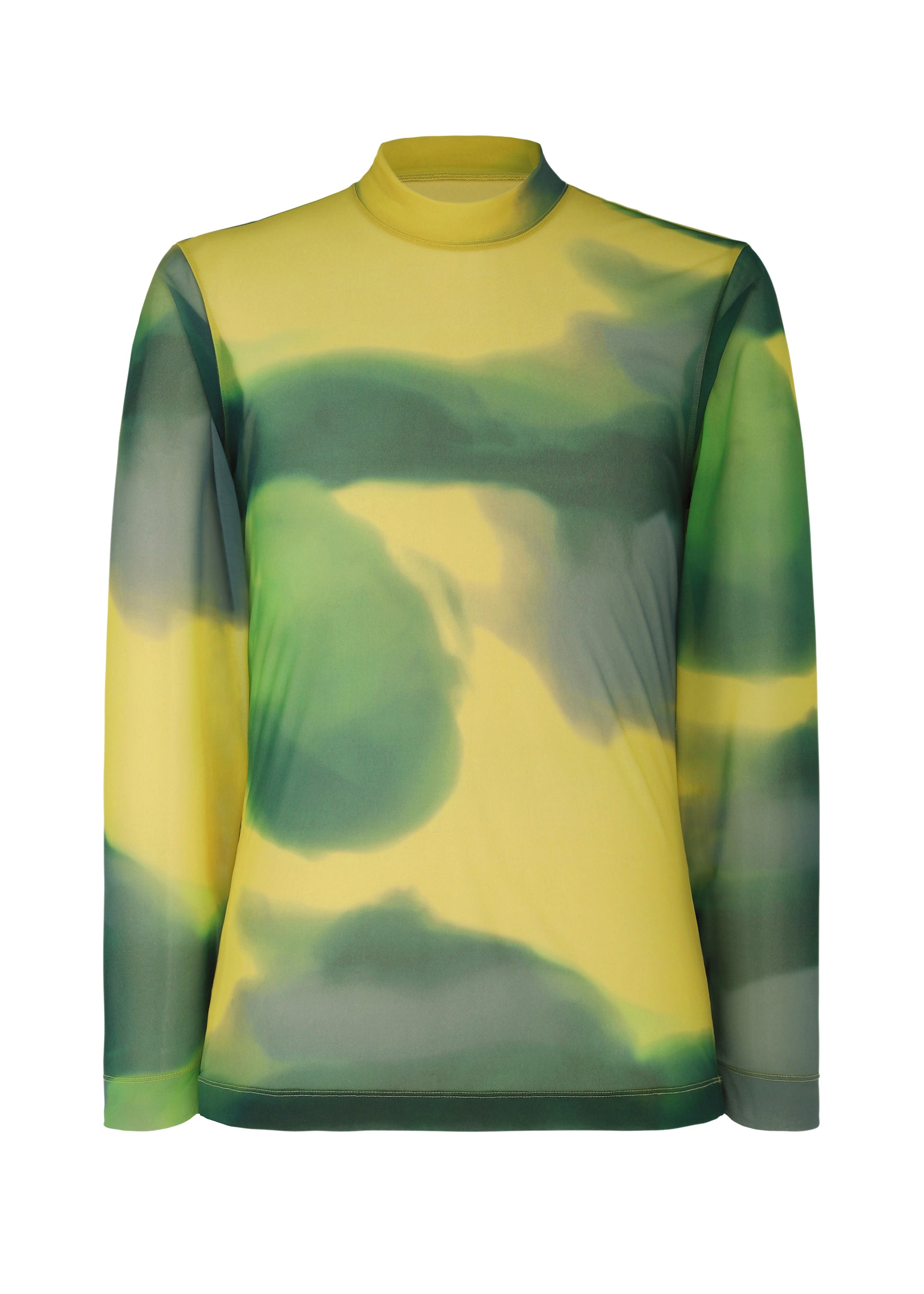 Issey Miyake Dawn Sheer tričko dlouhý rukáv šedá průsvitné