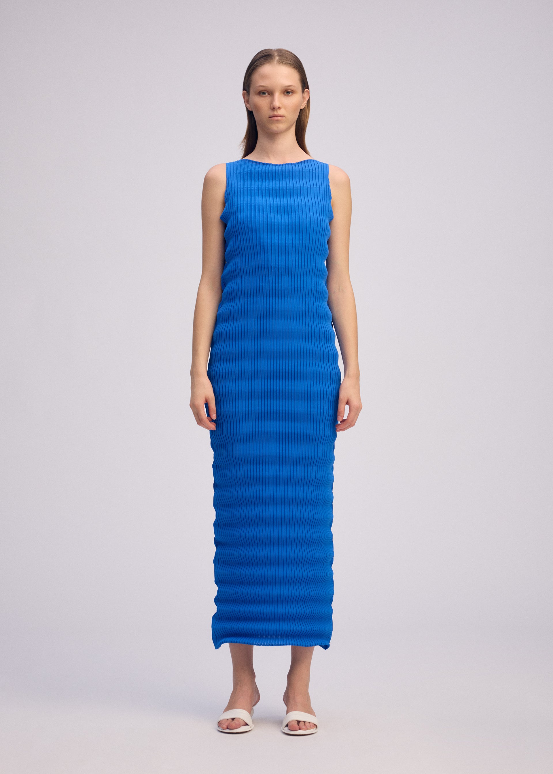 Issey Miyake Spring Pleats šaty černé bez rukávů