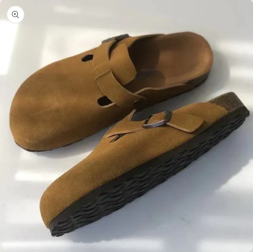 Norielle korkové nazouváky s přezkami hnědé 38