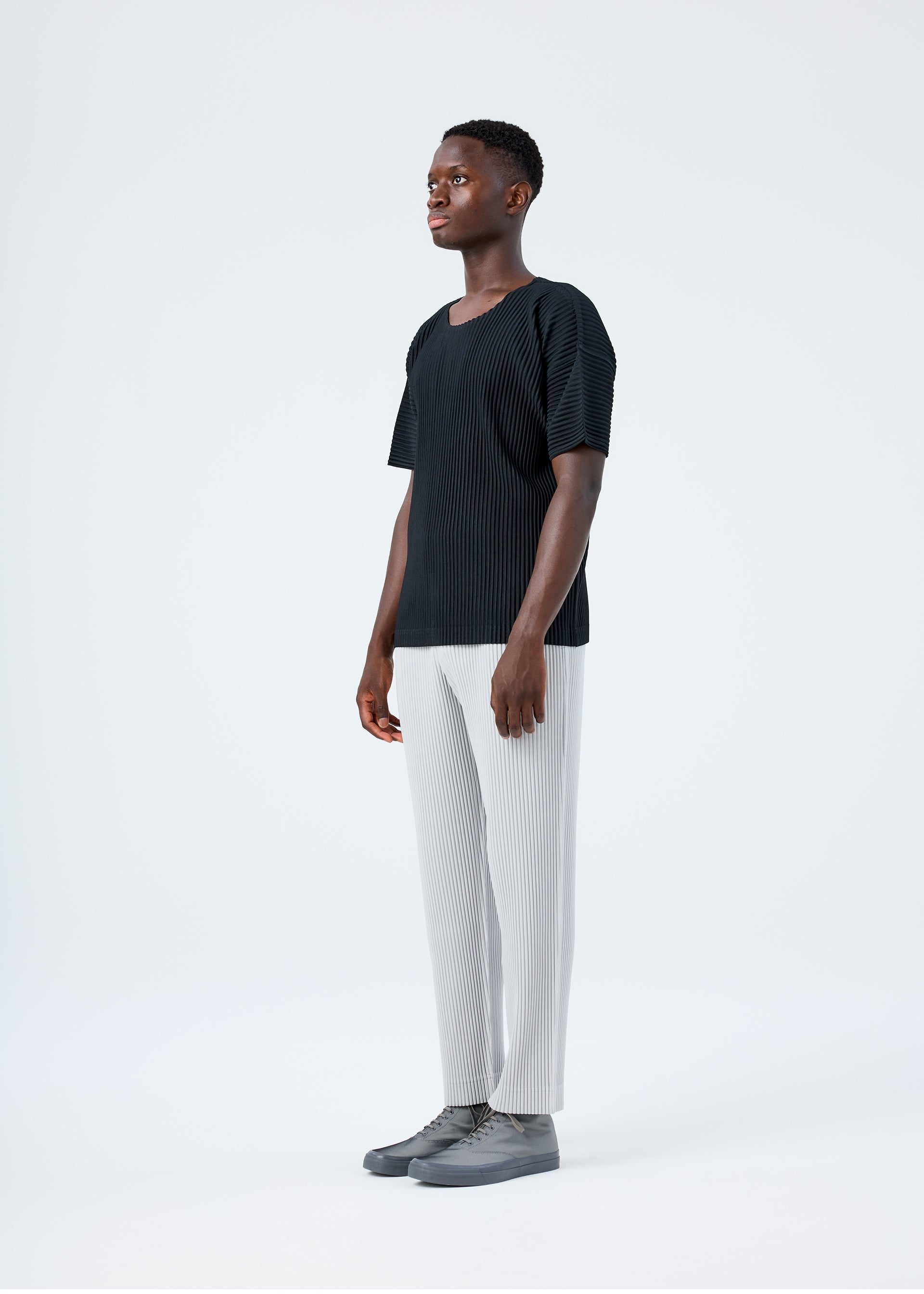 Issey Miyake Basics rovné kalhoty navy 2