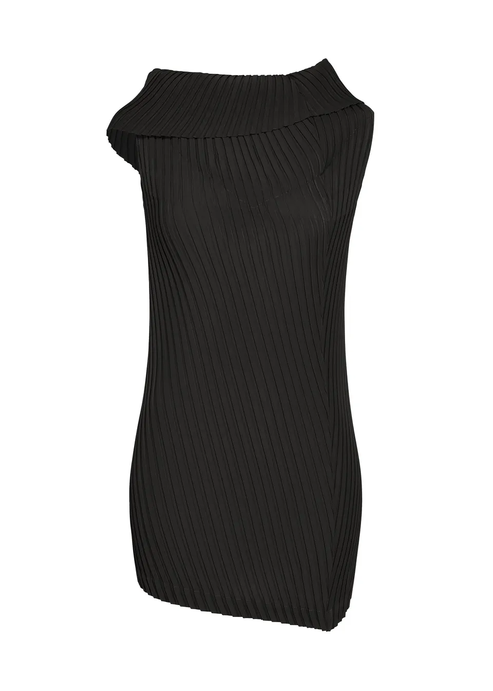 Issey Miyake Tubular Pleats tunika růžová šikmé plisé