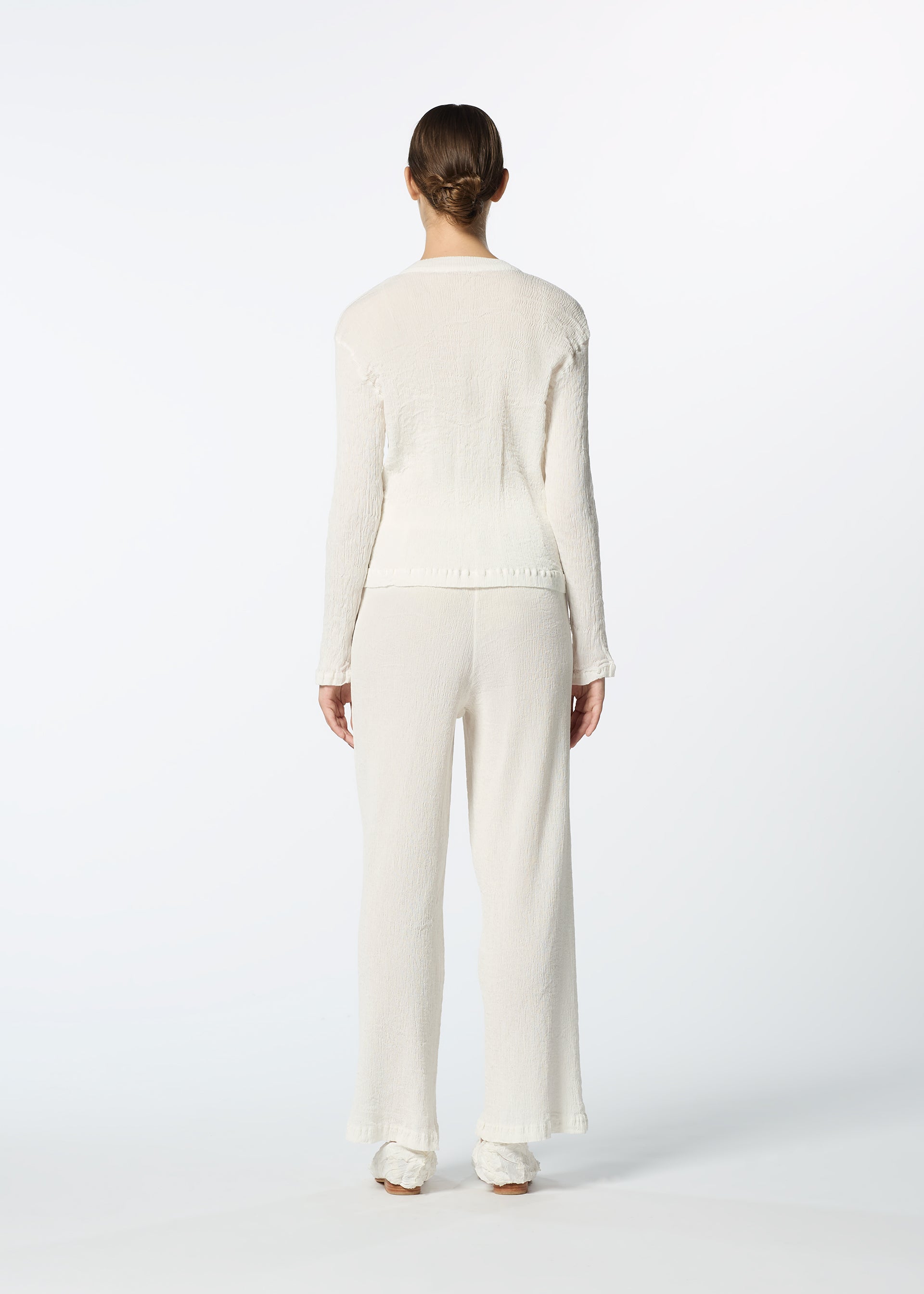 Issey Miyake Kyo Chijimi Basic kardigan bílá vel. 2 bavlna