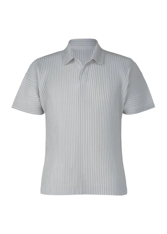 Issey Miyake Basics polokošile šedá lehká polyester