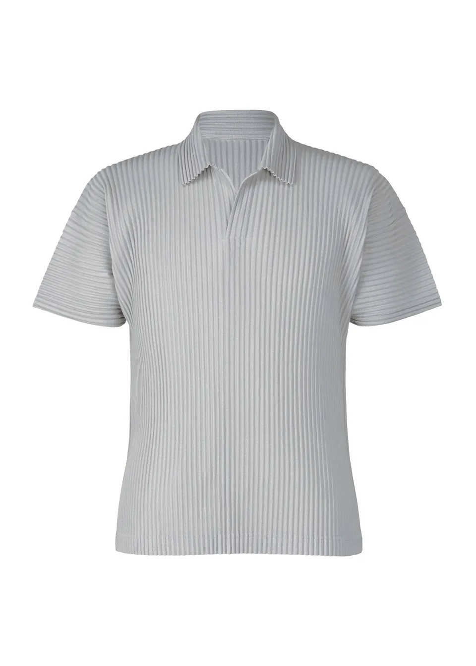 Issey Miyake Basics polokošile šedá lehká polyester
