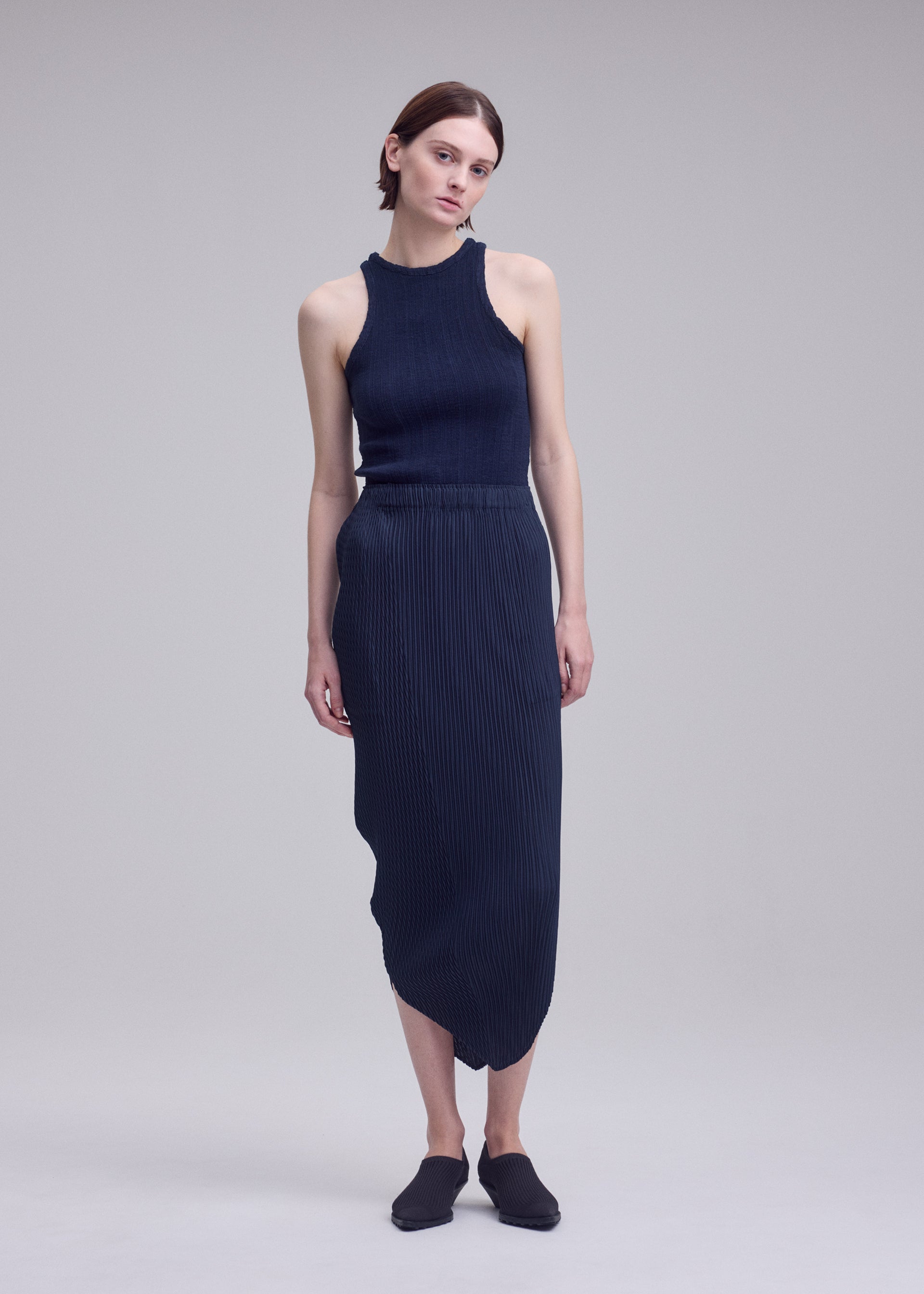 Issey Miyake Leaf Pleats sukně dark navy vel. 2