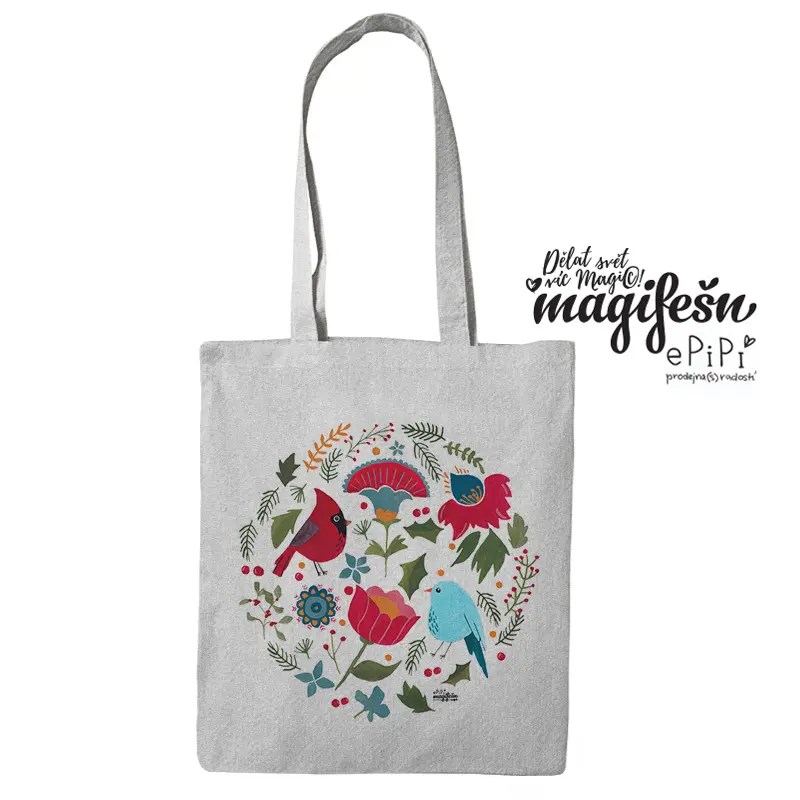 Magifešn Taška MEDIUM Ptáčci plátěná taška recyklovaná