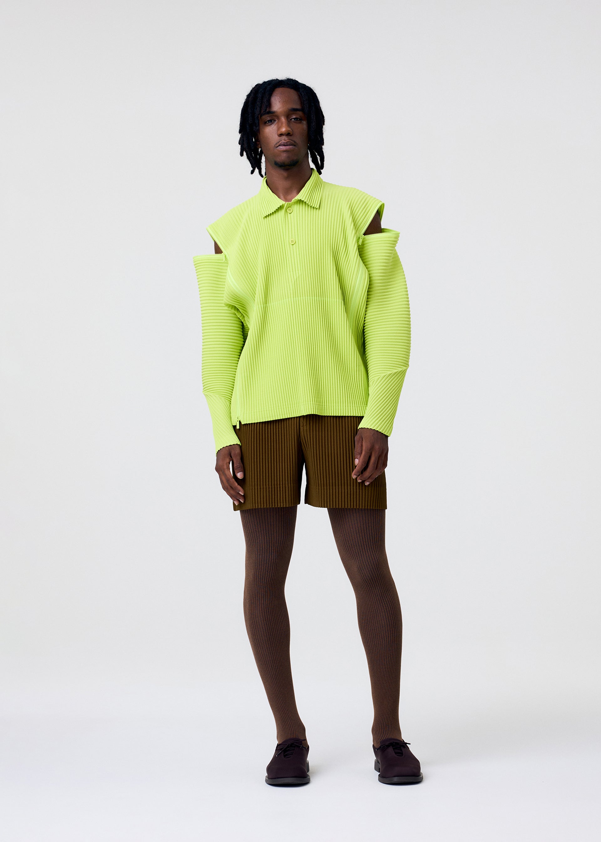 Homme Plissé Issey Miyake Multi-Fastened polokošile hnědá