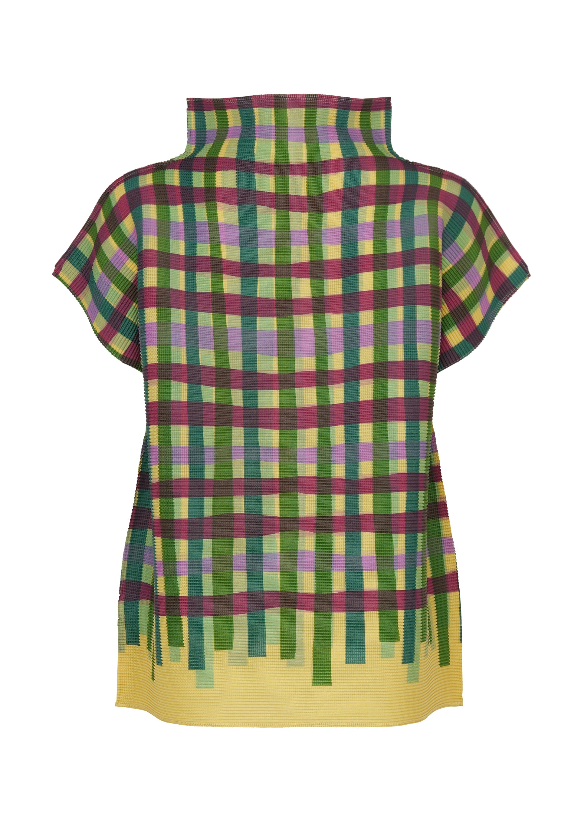 me Issey Miyake Tape Check top PINK-HUED košík