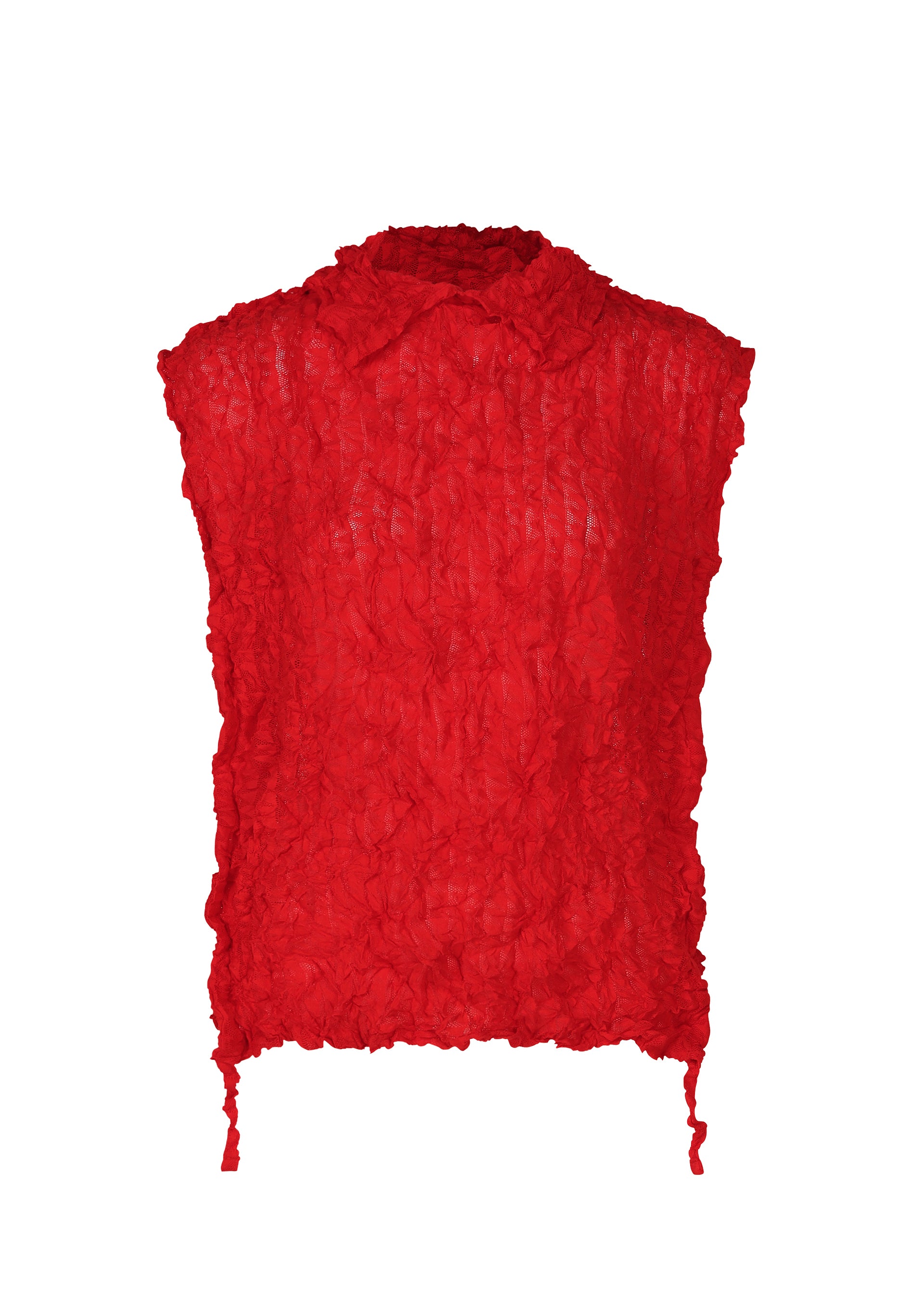 Issey Miyake Kaleidoscope Lace Meringue krajkový top bílý