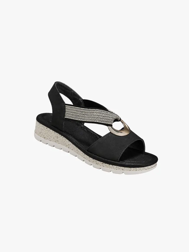 Norielle slingback sandály modré ploché s kroužkem