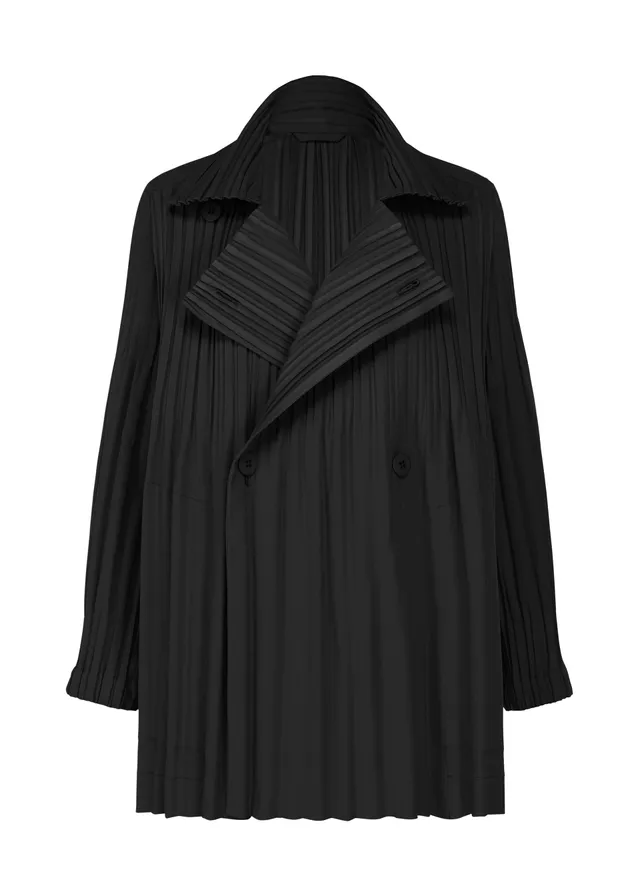 PLEATS PLEASE ISSEY MIYAKE SMOOTH COAT kabát černá